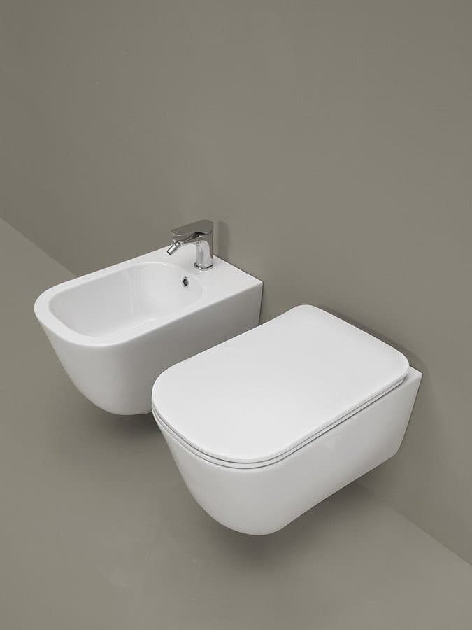 TRIBECA WC wiszące, Rimless, 35x54cm, biały