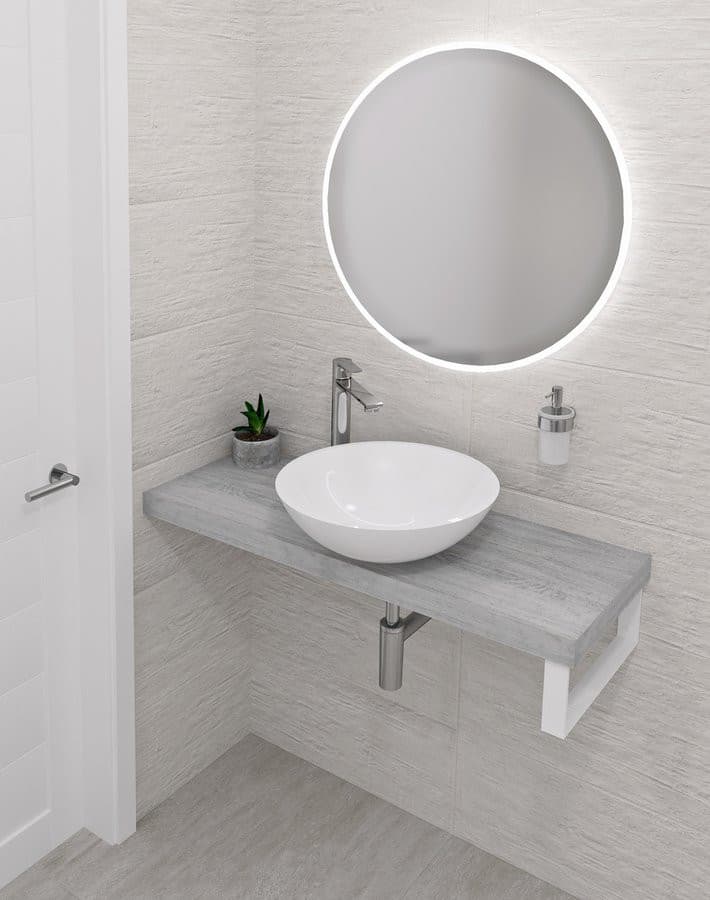 AVICE blat pod umywalkę 220x36cm, grubość 5cm, dąb starobiały