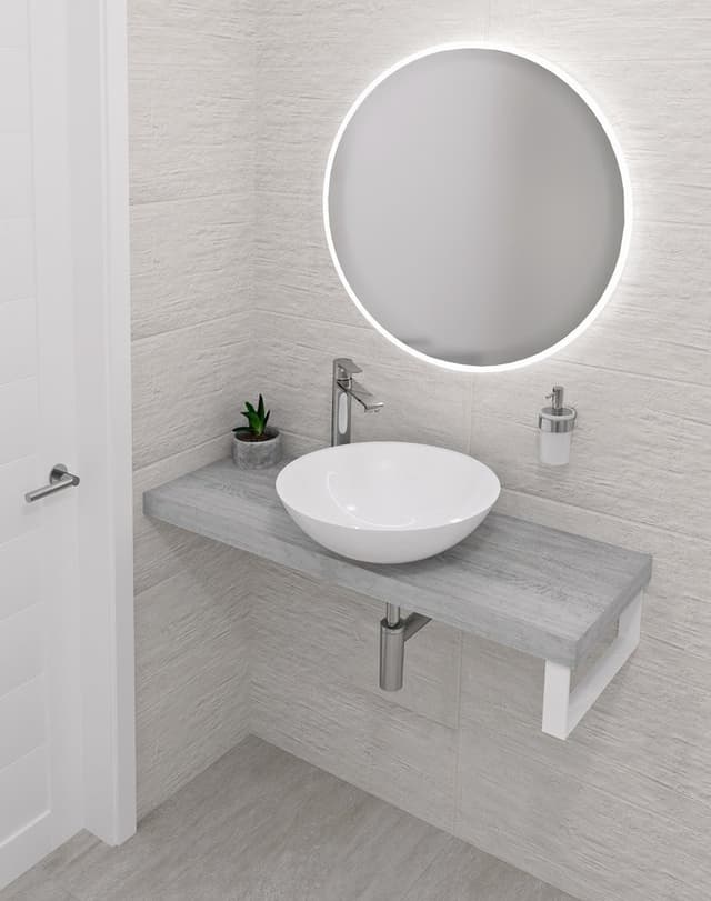 AVICE blat pod umywalkę 220x36cm, grubość 5cm, dąb starobiały