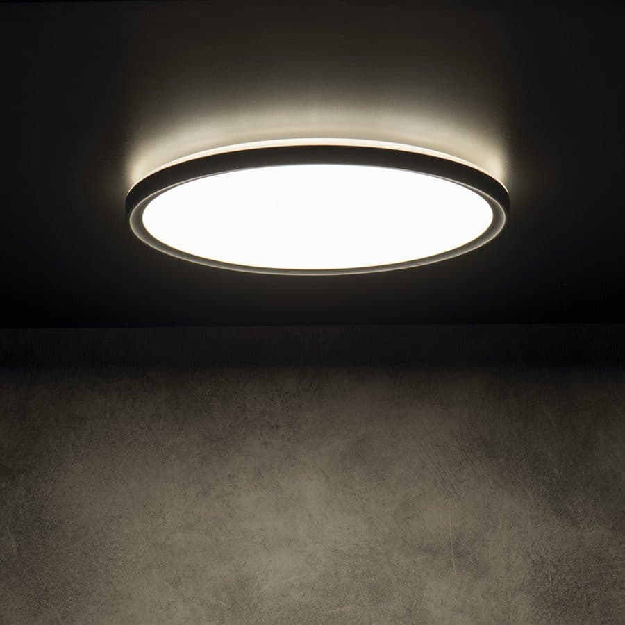 AZPO lampa sufitowa LED, średnica 225mm, 11,8W, IP54, czarny mat