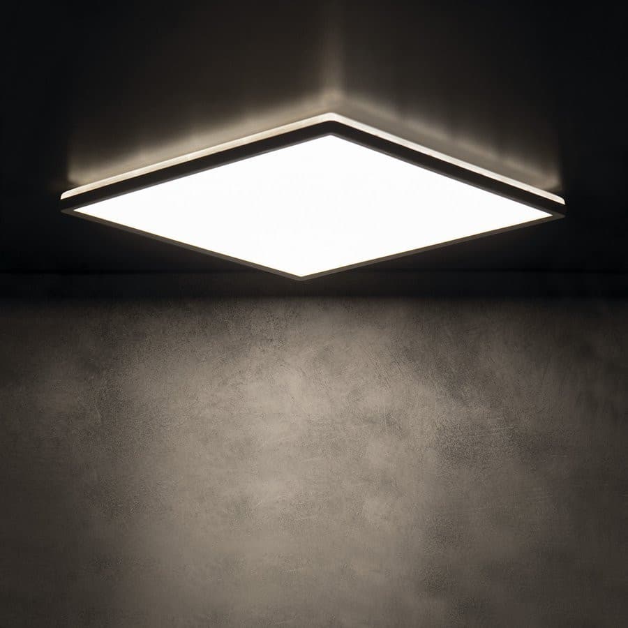 AZPO lampa sufitowa LED 420x420mm, 22W, IP54, czarny mat