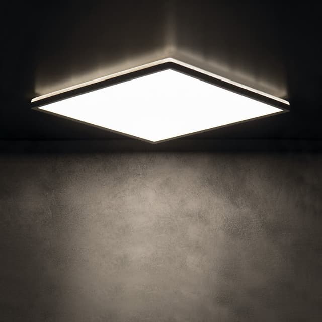AZPO lampa sufitowa LED 420x420mm, 22W, IP54, czarny mat