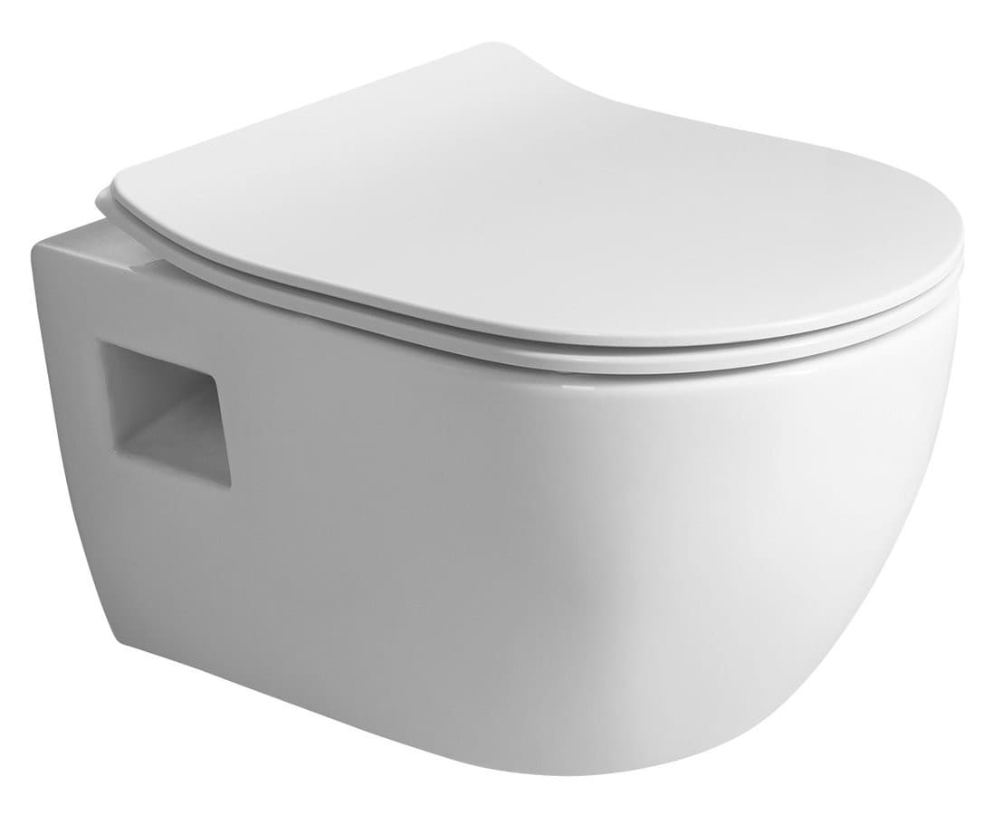 LUNA WC wiszące, Vortex Rimless, 35,5x49cm, biały