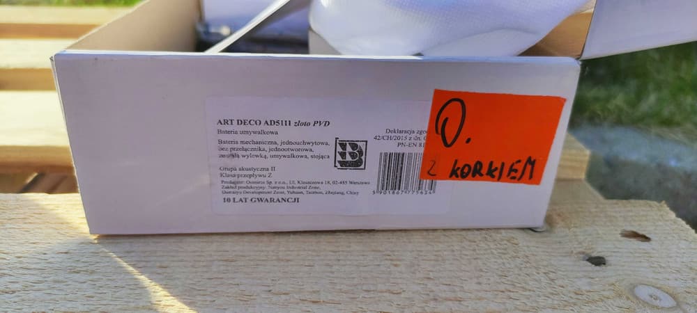 Bateria umywalkowa OMNIRES ART DECO złota z korkiem