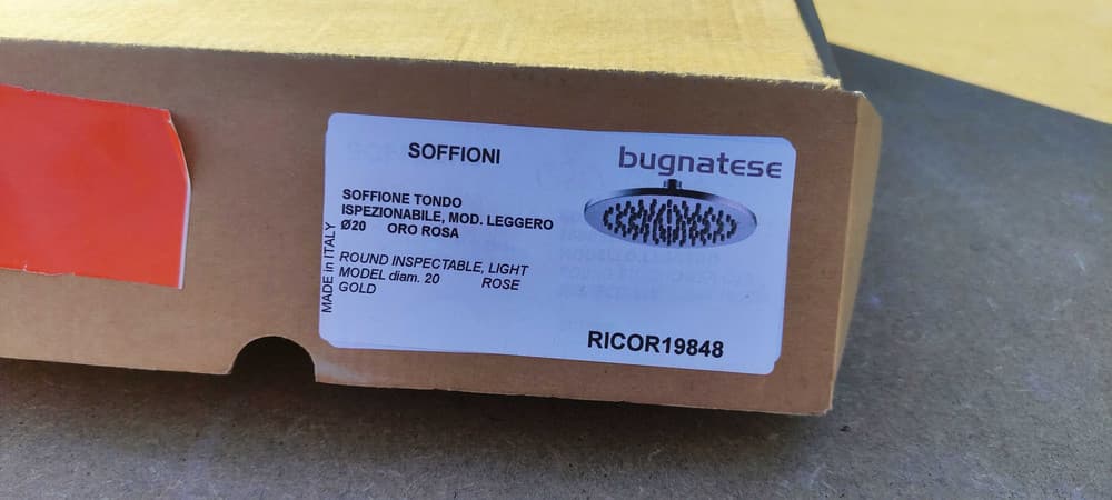 Deszczownica prysznicowa 20 cm różowe złoto BUGNATESE SOFFIONI