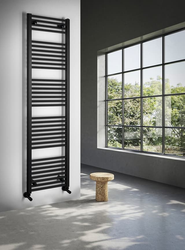 DIRECT grzejnik z bocznym przyłączem 450x1680mm, czarny mat