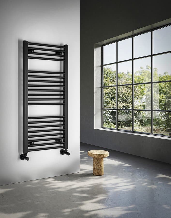 DIRECT grzejnik z bocznym przyłączem 450x960mm, czarny mat