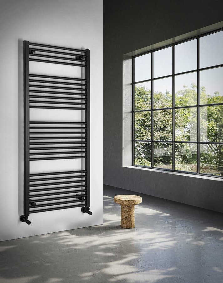 DIRECT grzejnik z bocznym przyłączem 600x1320mm, czarny mat