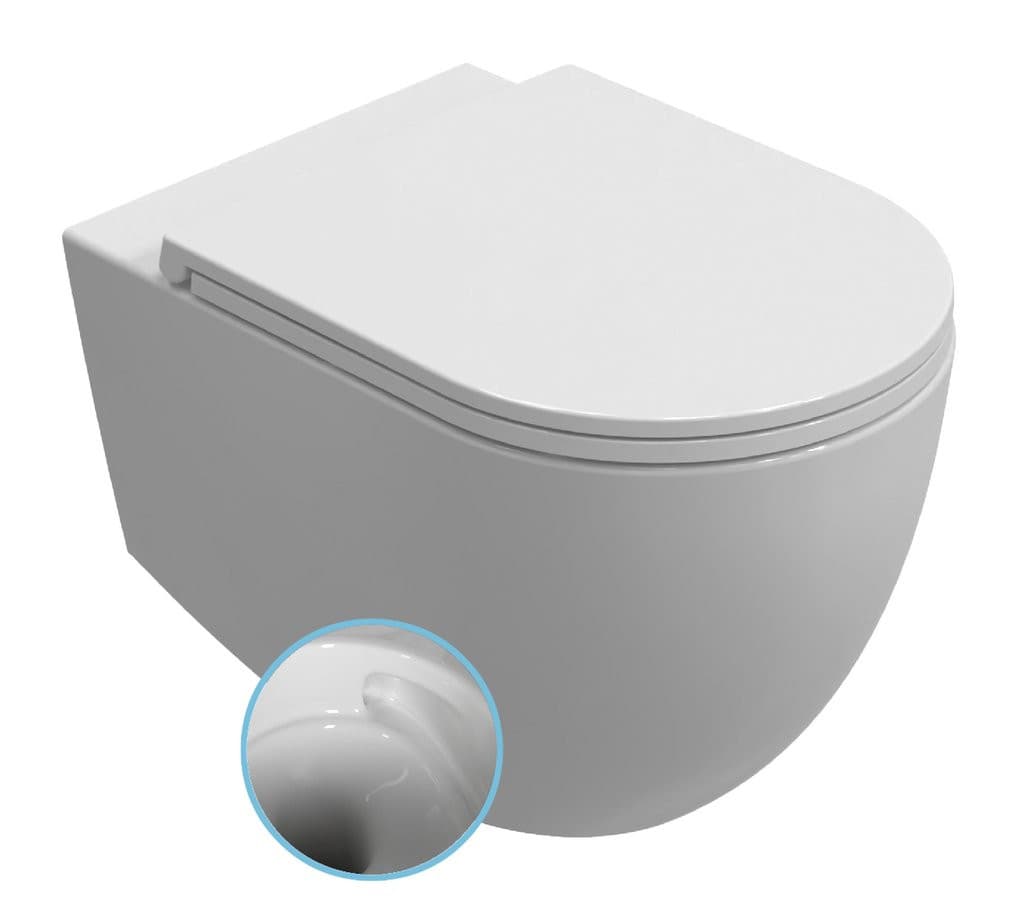 INFINITY miska WC wisząca, Vortex Rimless, 36,5x53cm, biały