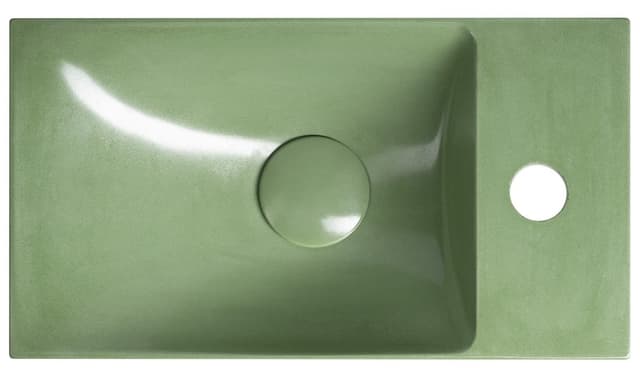 AGOS umywalka betonowa, 40x22cm, lewa/prawa, zielony półpołysk