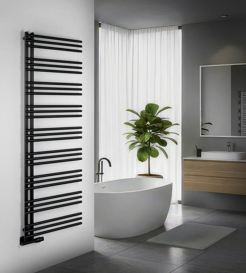 POSEIDON grzejnik łazienkowy 550x1740mm, czarny mat