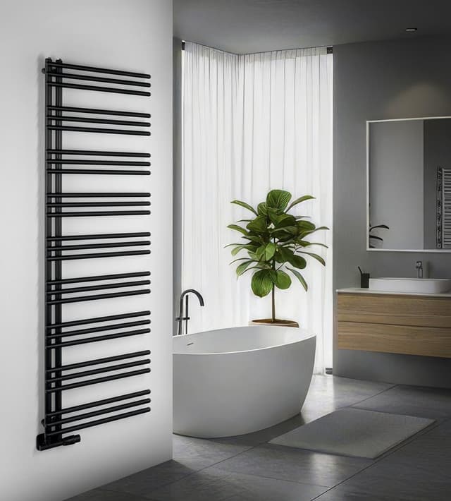 POSEIDON grzejnik łazienkowy 550x1740mm, czarny mat