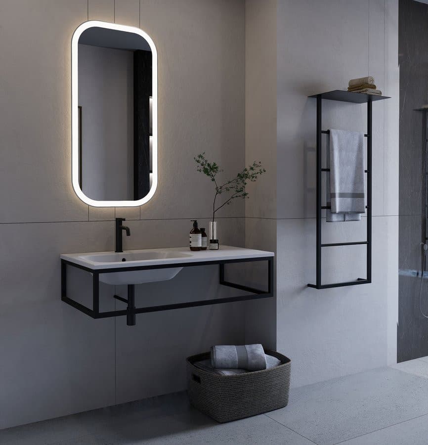 SKA konsola pod umywalkę/blat, 100x22x51cm, czarny mat