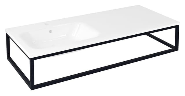 SKA konsola pod umywalkę/blat, 119,7x22x51cm, czarny mat