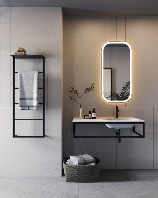 SKA konsola pod umywalkę/blat, 119,7x22x51cm, czarny mat