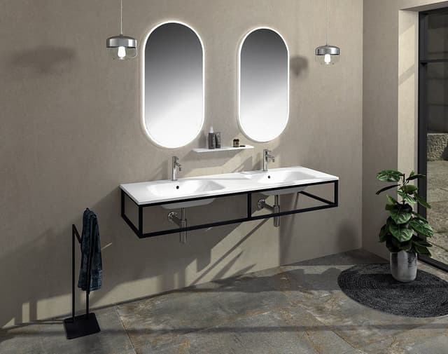 SKA konsola pod umywalkę/blat, 160x22x51cm, czarny mat