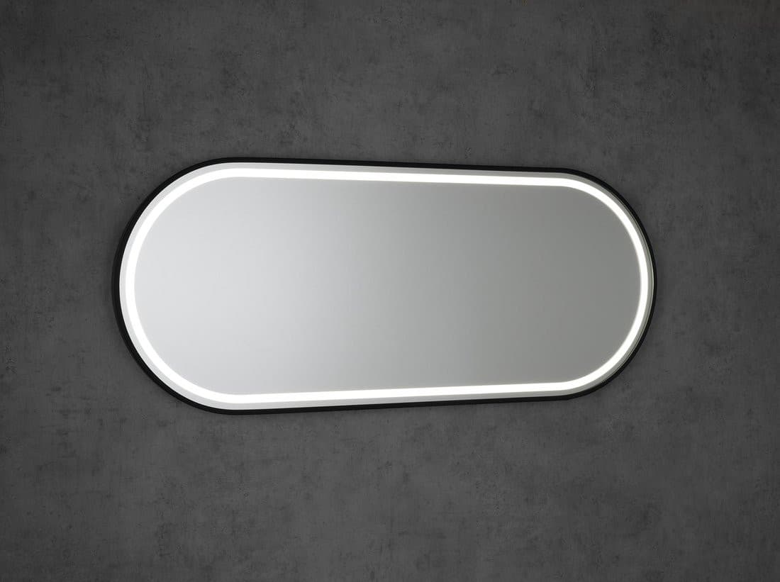 KAIRA lustro owalne z oświetleniem LED 50x120cm, czarny mat