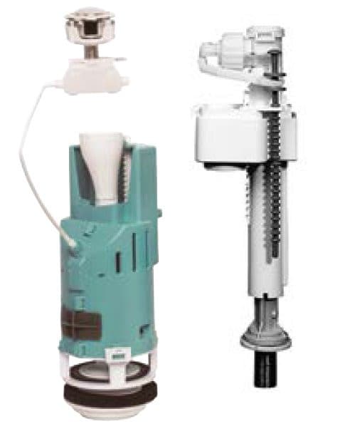 Mechanizm spłukujący i napełniający z przyciskiem STOP