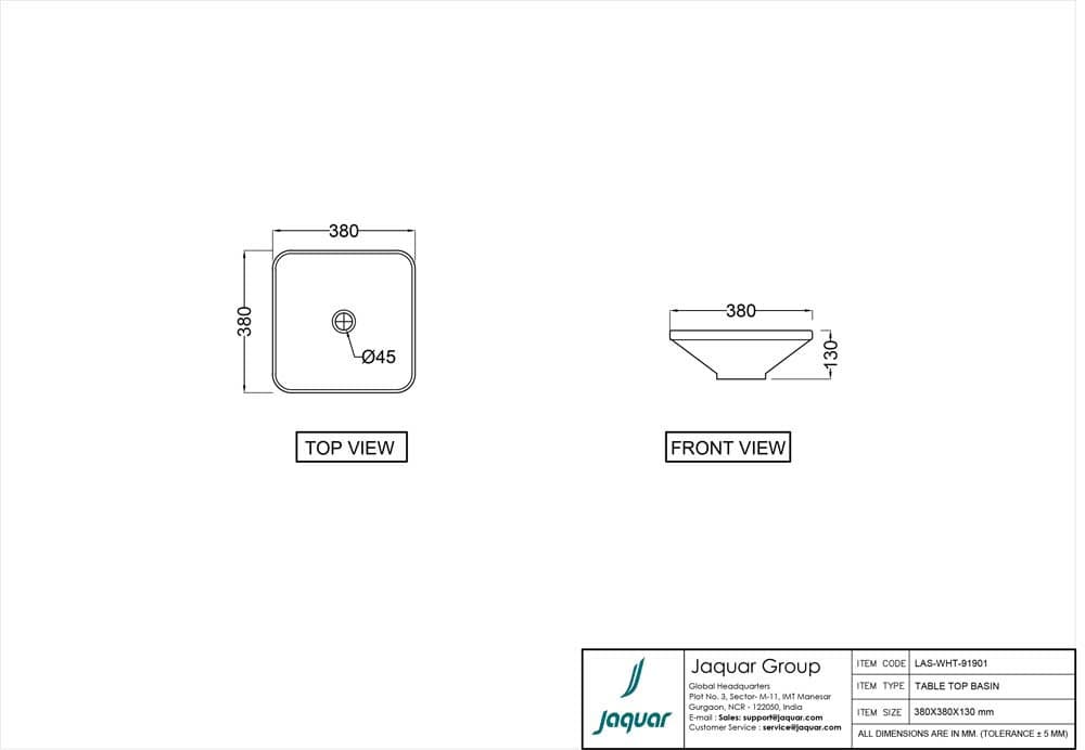 JAGUAR LAGUNA umywalka nablatowa 38 cm