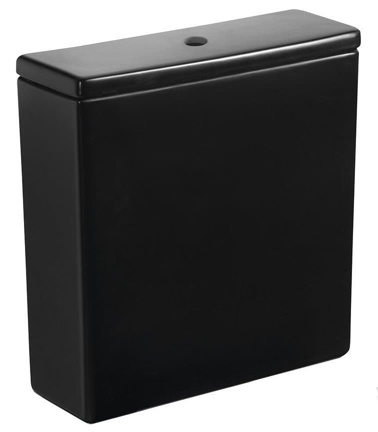 Spłuczka do kompaktu WC z pokrywą, czarny mat