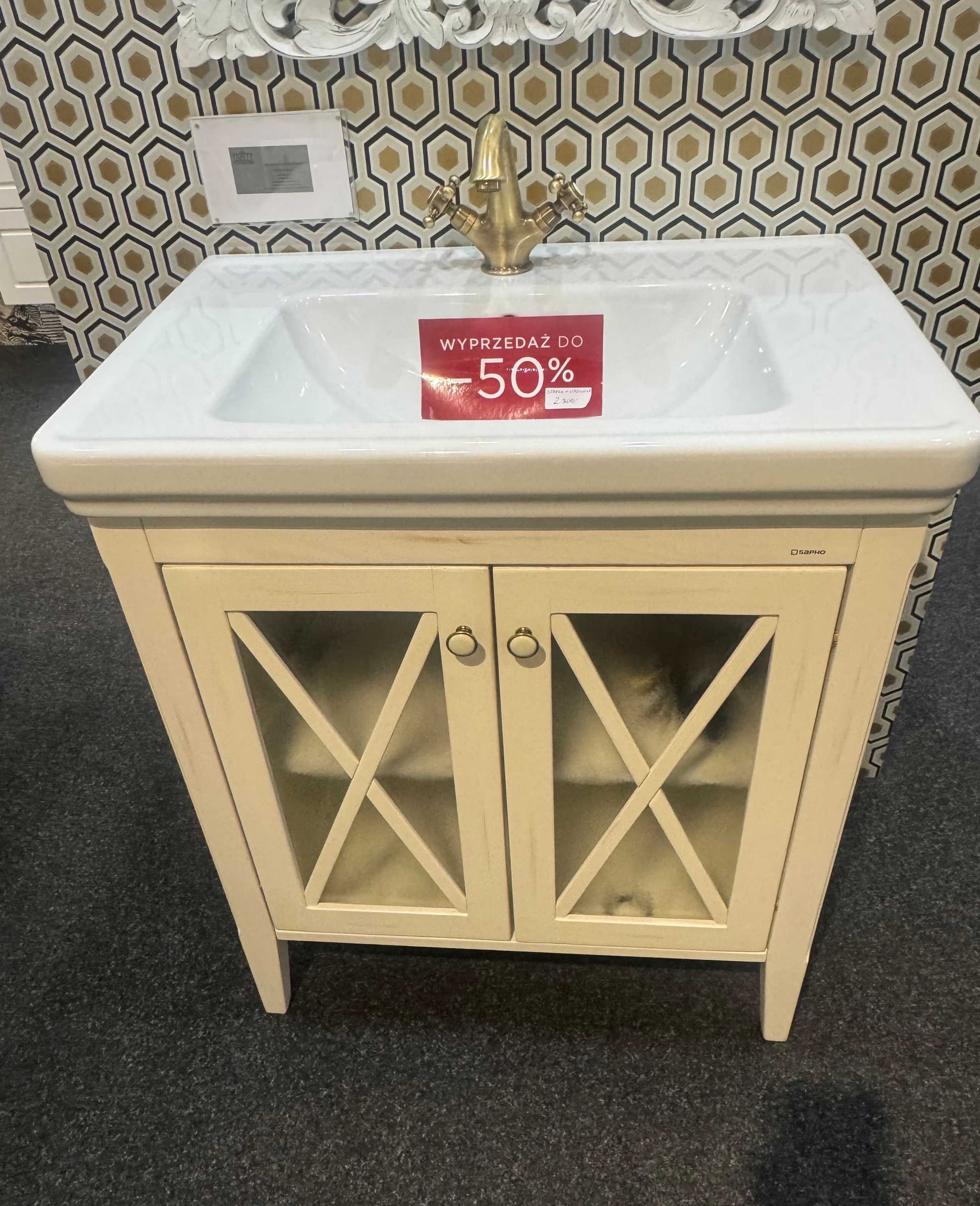 SAPHO CROSS szafka umywalkowa + Classic umywalka 75x50