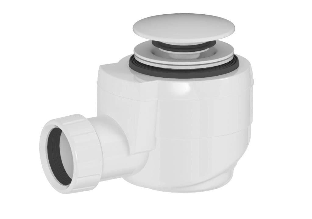 Odpływ wannowy DN40, klik-klak, biały mat