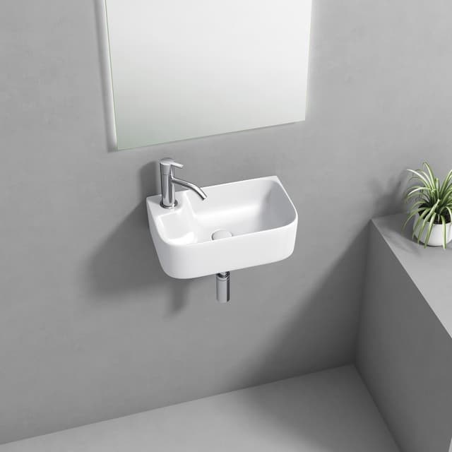 BELLE umywalka ceramiczna 36x22cm, biały