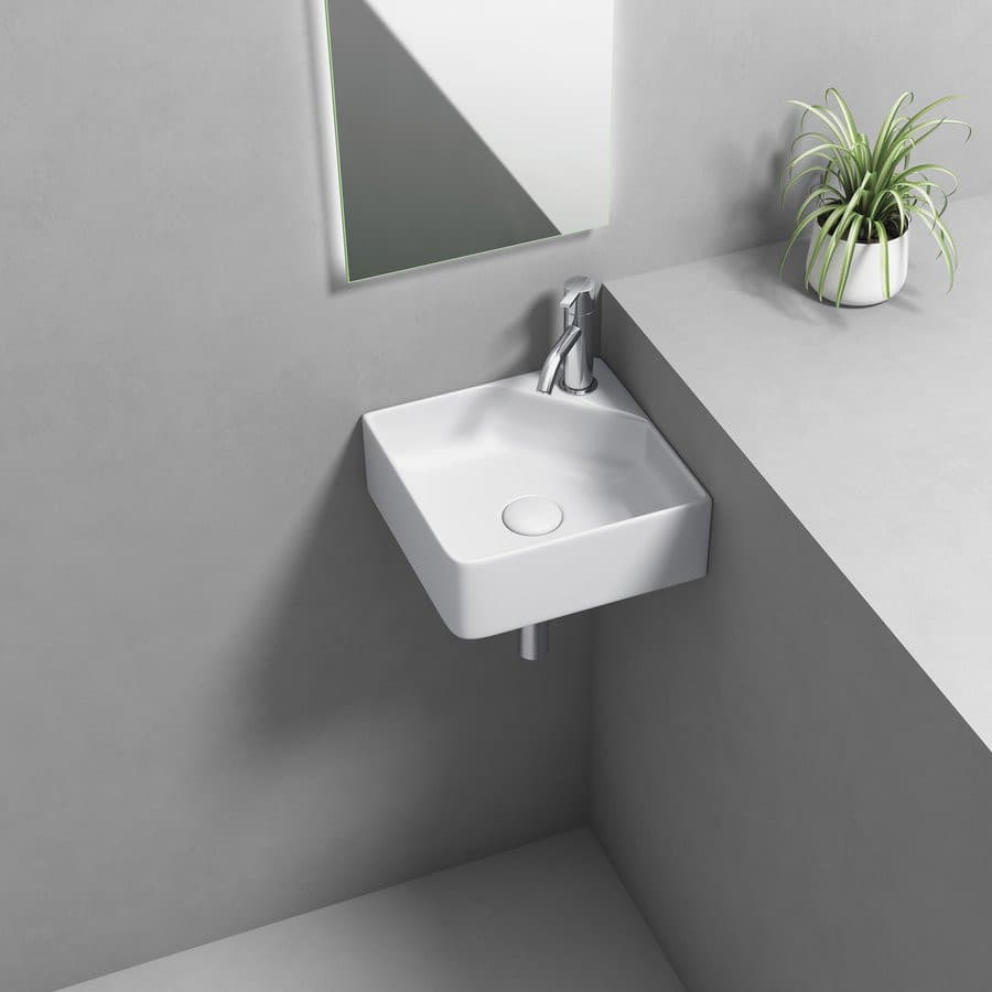 NEXA umywalka ceramiczna narożna 30x30cm, biały