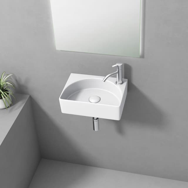 RUBIC umywalka ceramiczna 34x25cm, biały