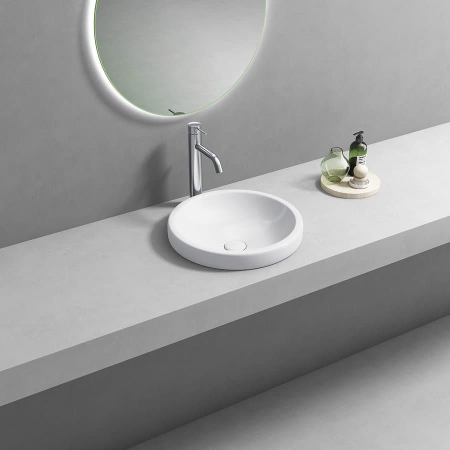 ROLA umywalka ceramiczna wpuszczana, średnica 41cm, biały