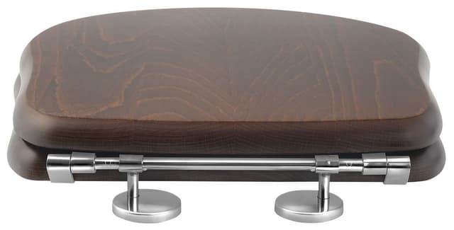 RETRO deska WC, Soft Close, orzech/chrom