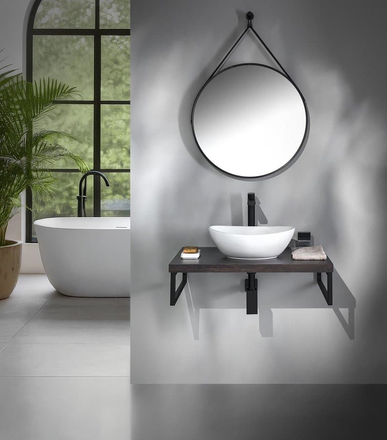 VEGA blat umywalkowy 82,5x45cm, dąb czarny