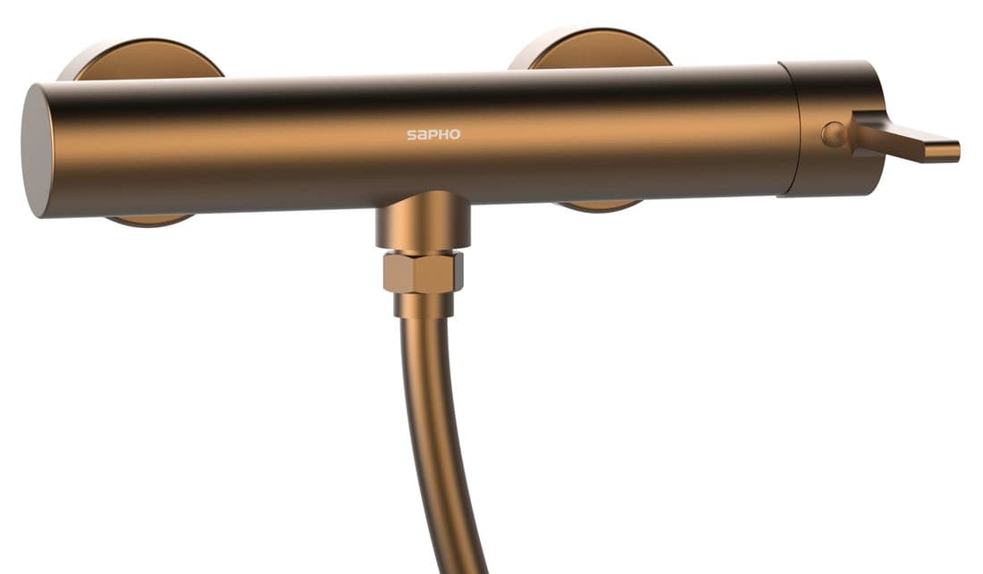 ICONIC bateria prysznicowa ścienna, miedź mat