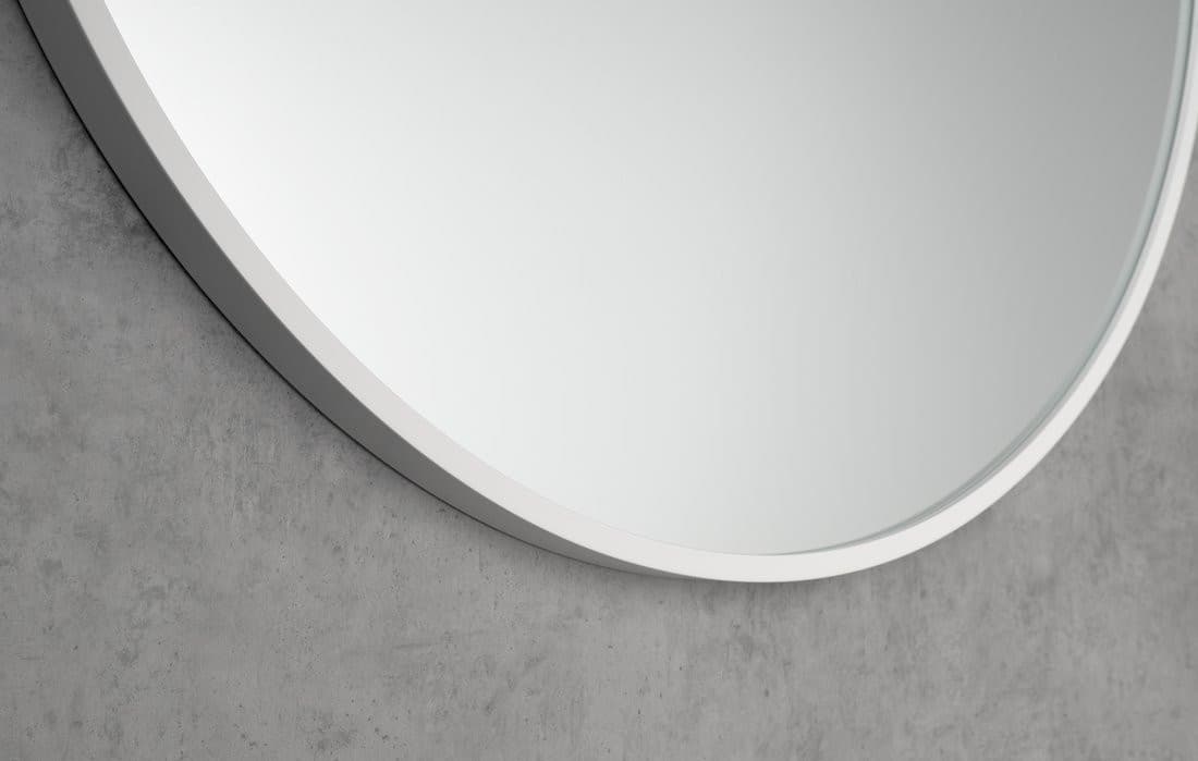 NOTION SLIM okrągłe lustro w ramie, średnica 50cm, biały mat