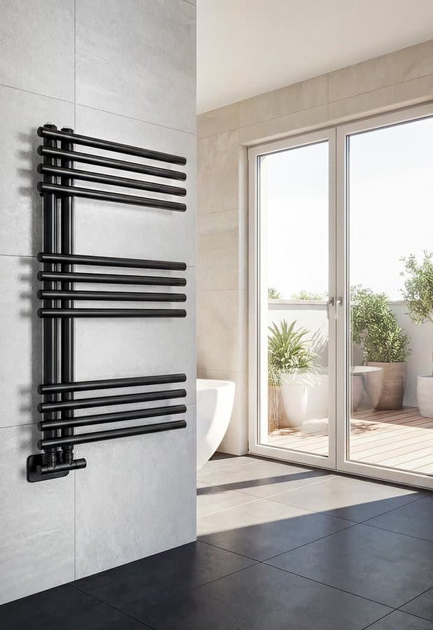 NYMPHA grzejnik łazienkowy 500x800mm, czarny mat