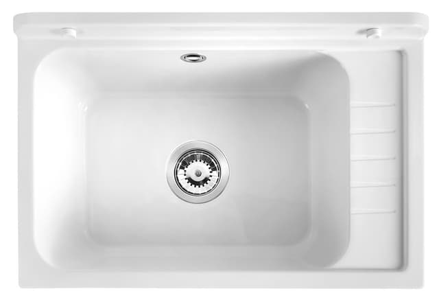 Zlew na szafkę 58x38cm, plastik, biały