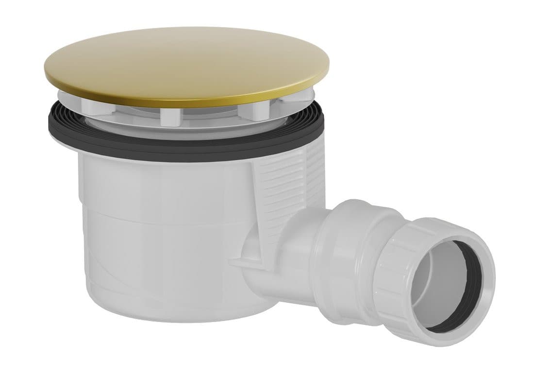 Syfon do brodzików, średnica 90mm, DN40, maskownica złoto mat