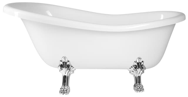 RETRO wolnostojąca wanna 157x76,5x73cm, biała, nogi chrom