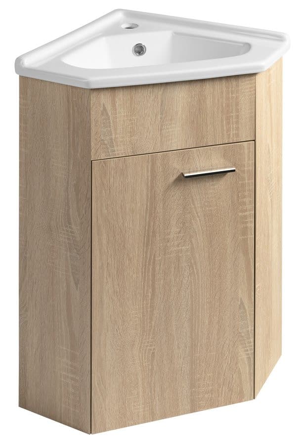 ZOJA szafka pod umywalkę narożna 39x74x39cm, dąb platynowy