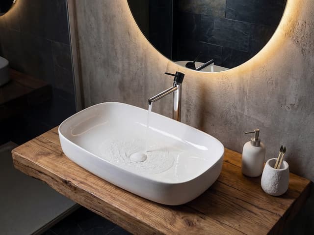 MATTEO umywalka ceramiczna nablatowa 65x40cm, biały