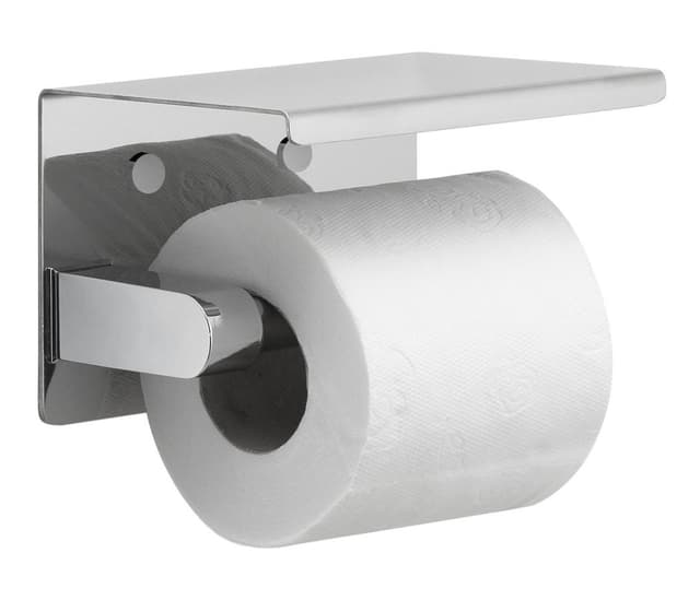 Wieszak na papier toaletowy z półką, chrom