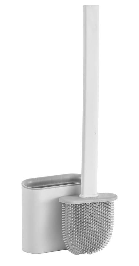 Szczotka WC, sylikonowa stojąca/ścienna, biały mat