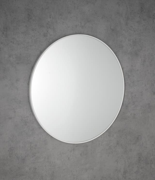 NOTION SLIM okrągłe lustro w ramie, średnica 80cm, biały mat