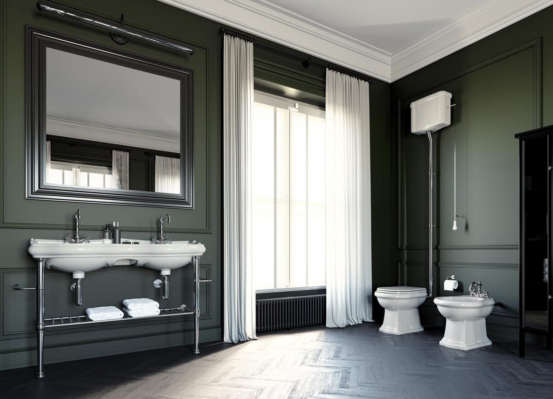 RETRO umywalka ceramiczna podwójna 120cm, biały