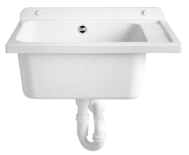 Zlew na szafkę 58x38cm, plastik, biały