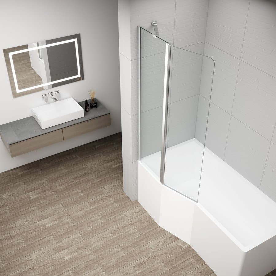 ROTA parawan wannowy obrotowy 900mm, szkło czyste