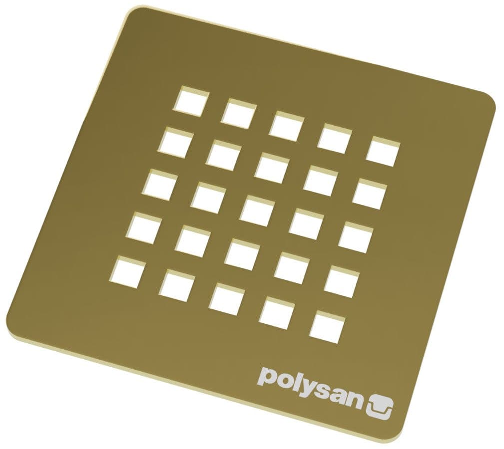 TRENECA kwadratowa maskownica syfonu, złoty