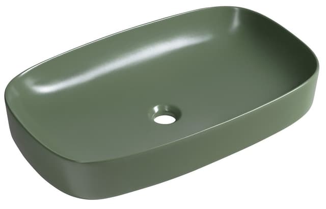 MATTEO umywalka ceramiczna nablatowa 65x40cm, zielony mat