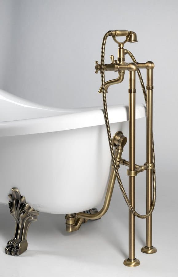 RETRO wolnostojąca wanna 168x76,2x70cm, biała, nogi brąz