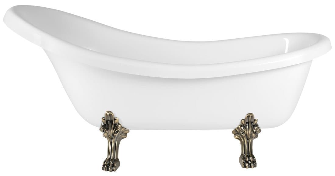 RETRO wolnostojąca wanna 174,5x82x80,5cm, biała, nogi brąz